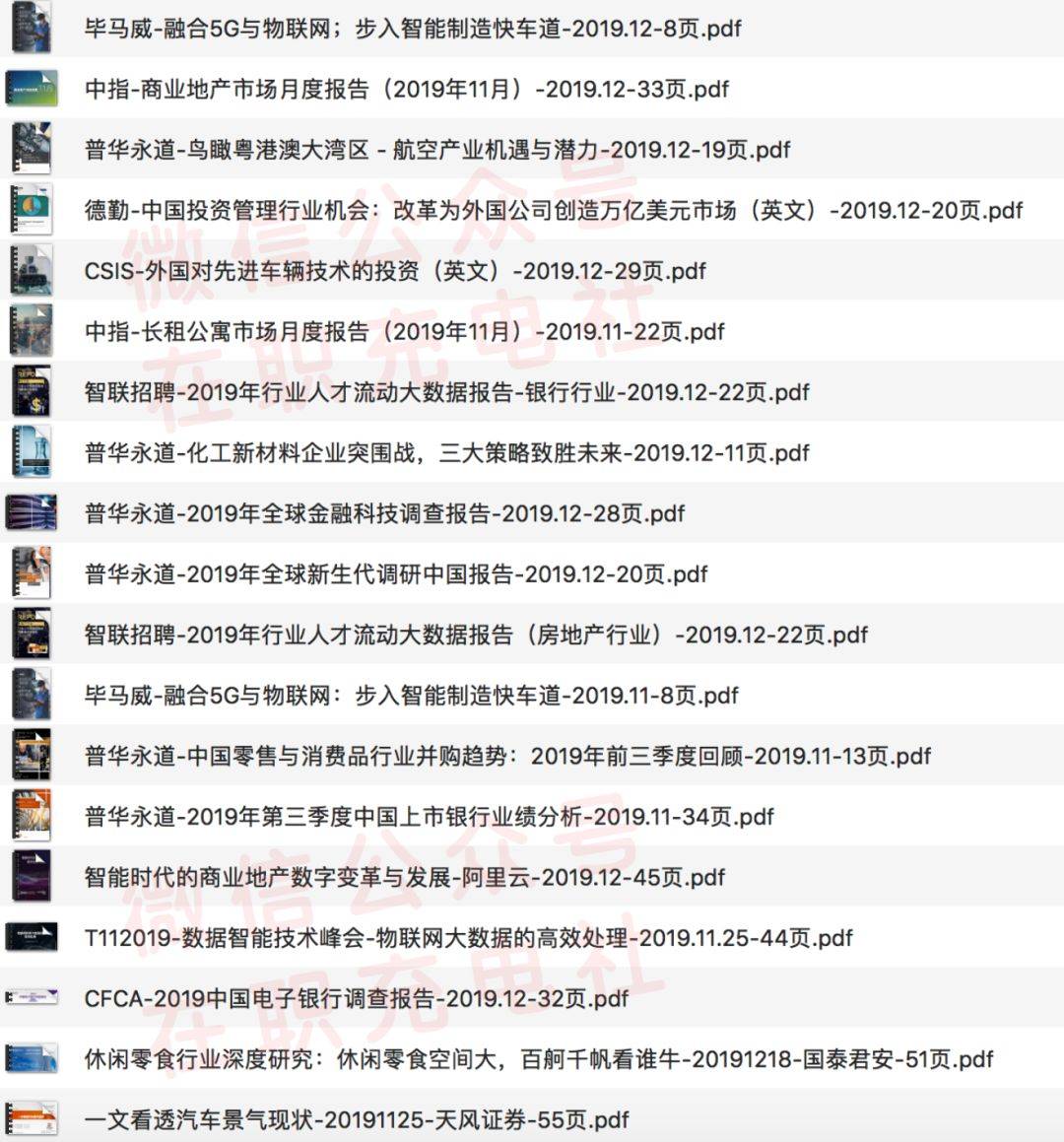 【限免】330份 2019年11-12月_行业市场研报合集！