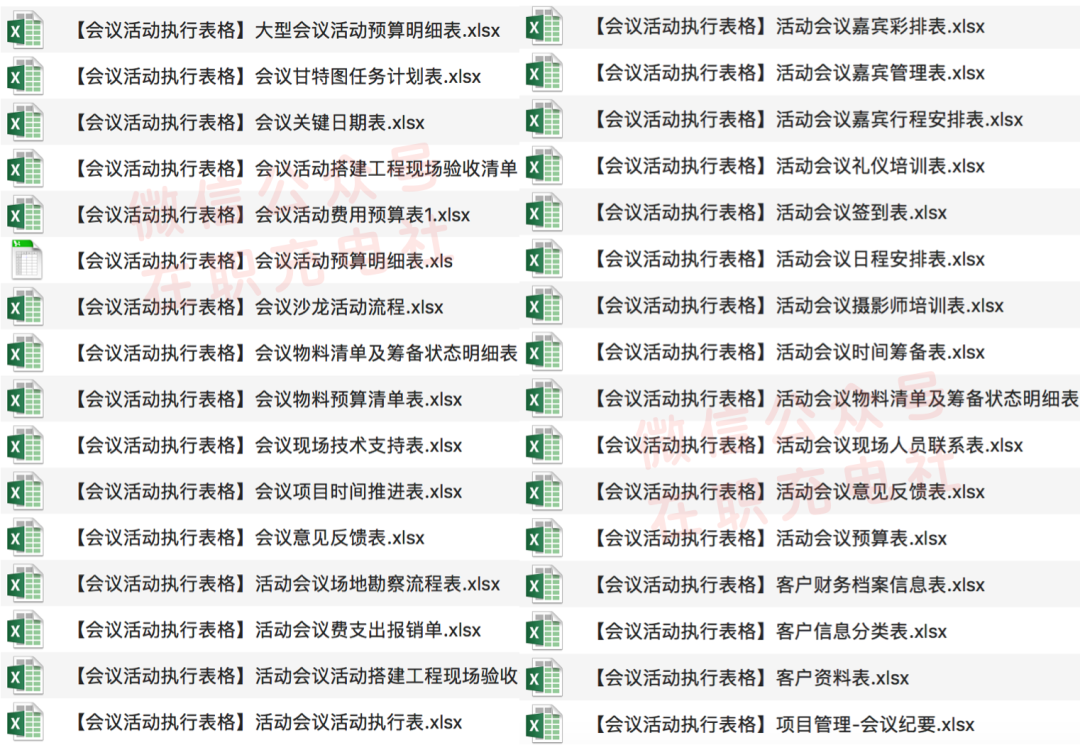（超实用~）32份 最新_会议活动_执行表格全套，限时免费下载！