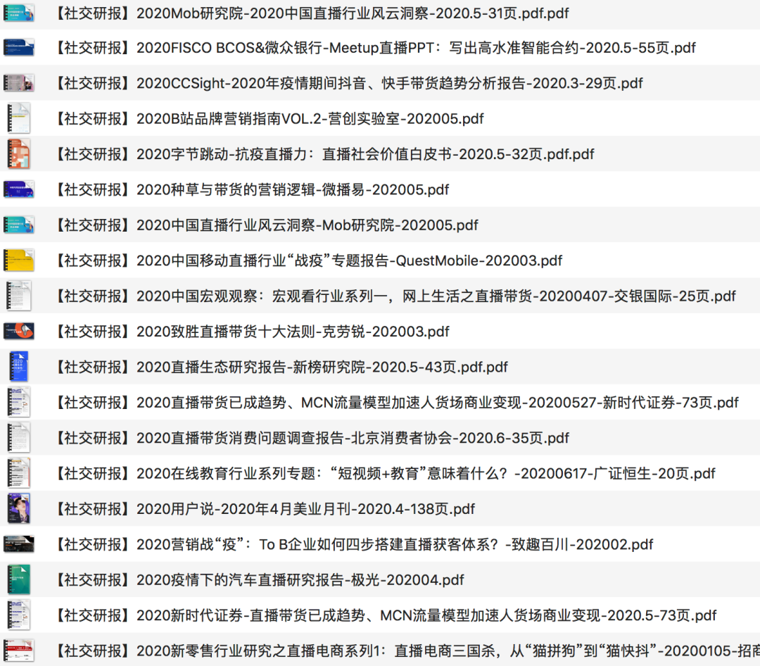 【限免】91份 2020年_社交运营_专题研报（直播/ 抖音/ 快手/ B站/ 短视频等）