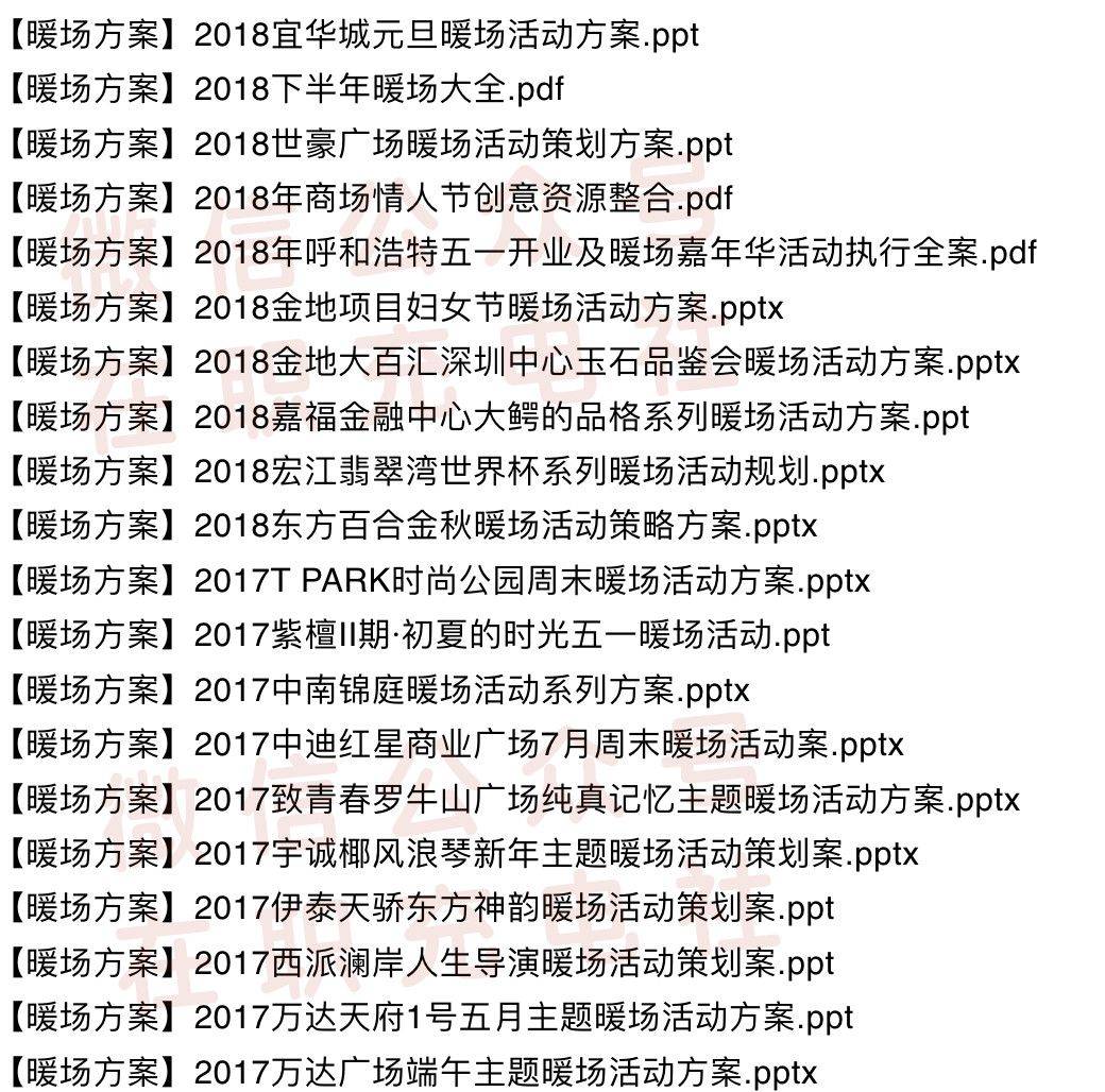 【下载】40份 暖场活动_创意策划案合集，限时免费领取！