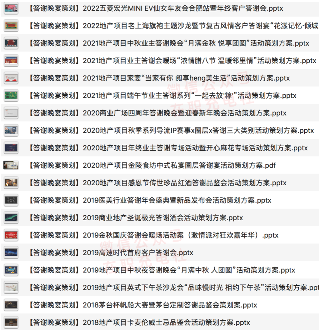 20份 客户答谢晚宴策划案例合集，限时免费下载！