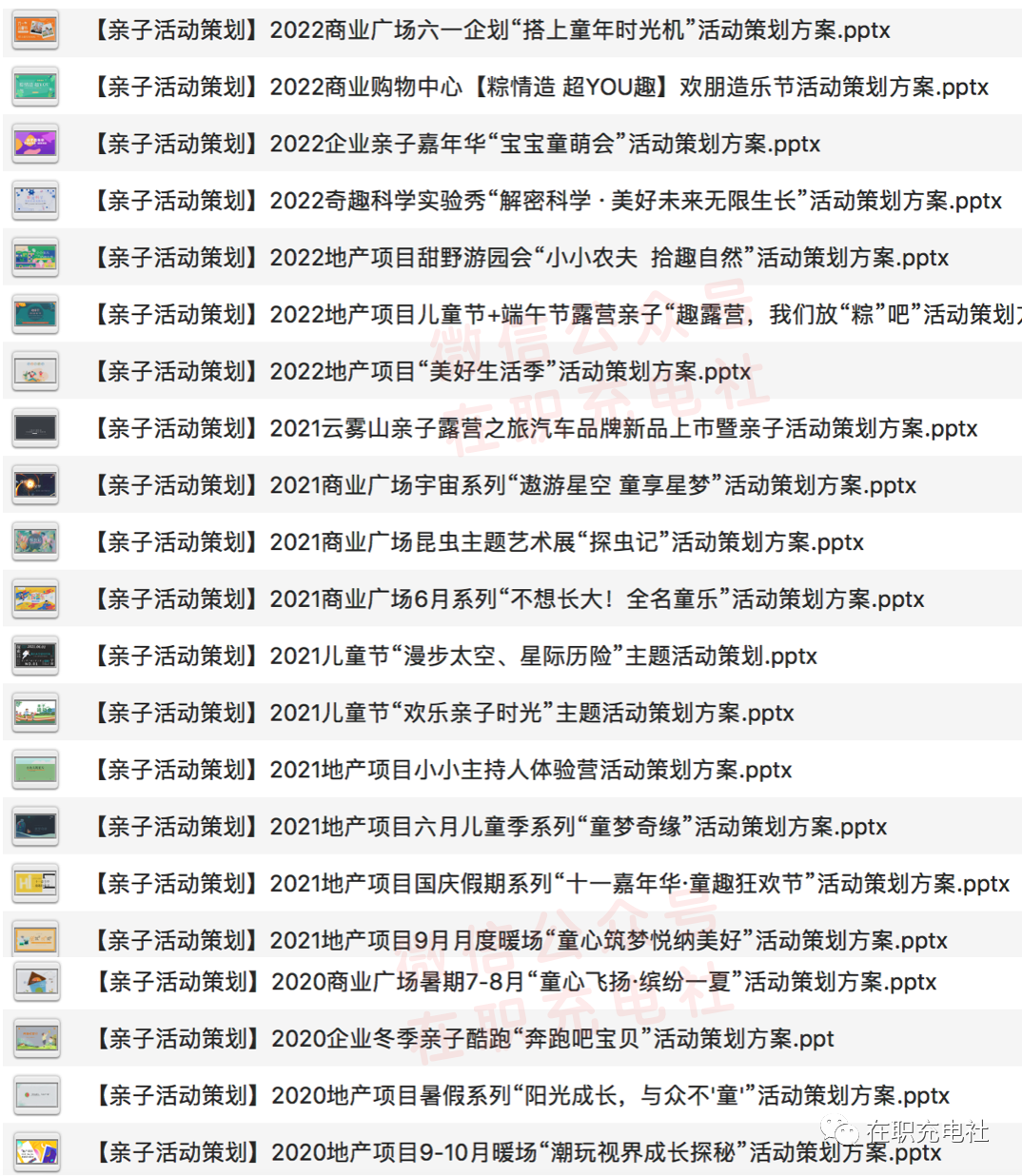 22份 亲子活动策划案例合集，限免下载！